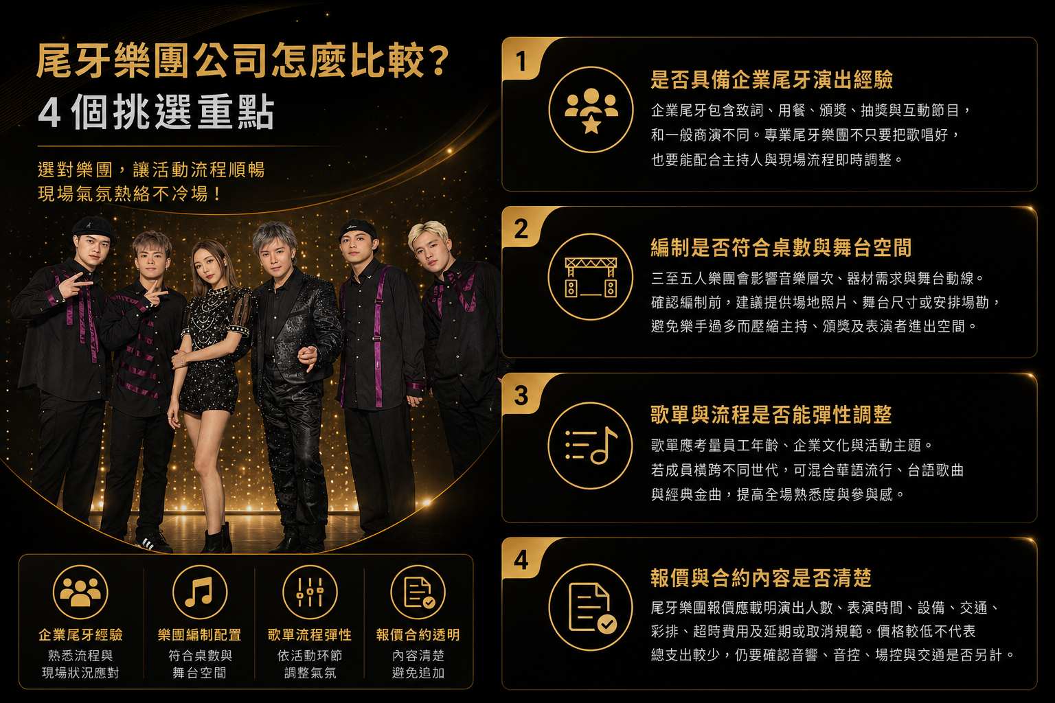 尾牙樂團公司怎麼比較？4個挑選重點